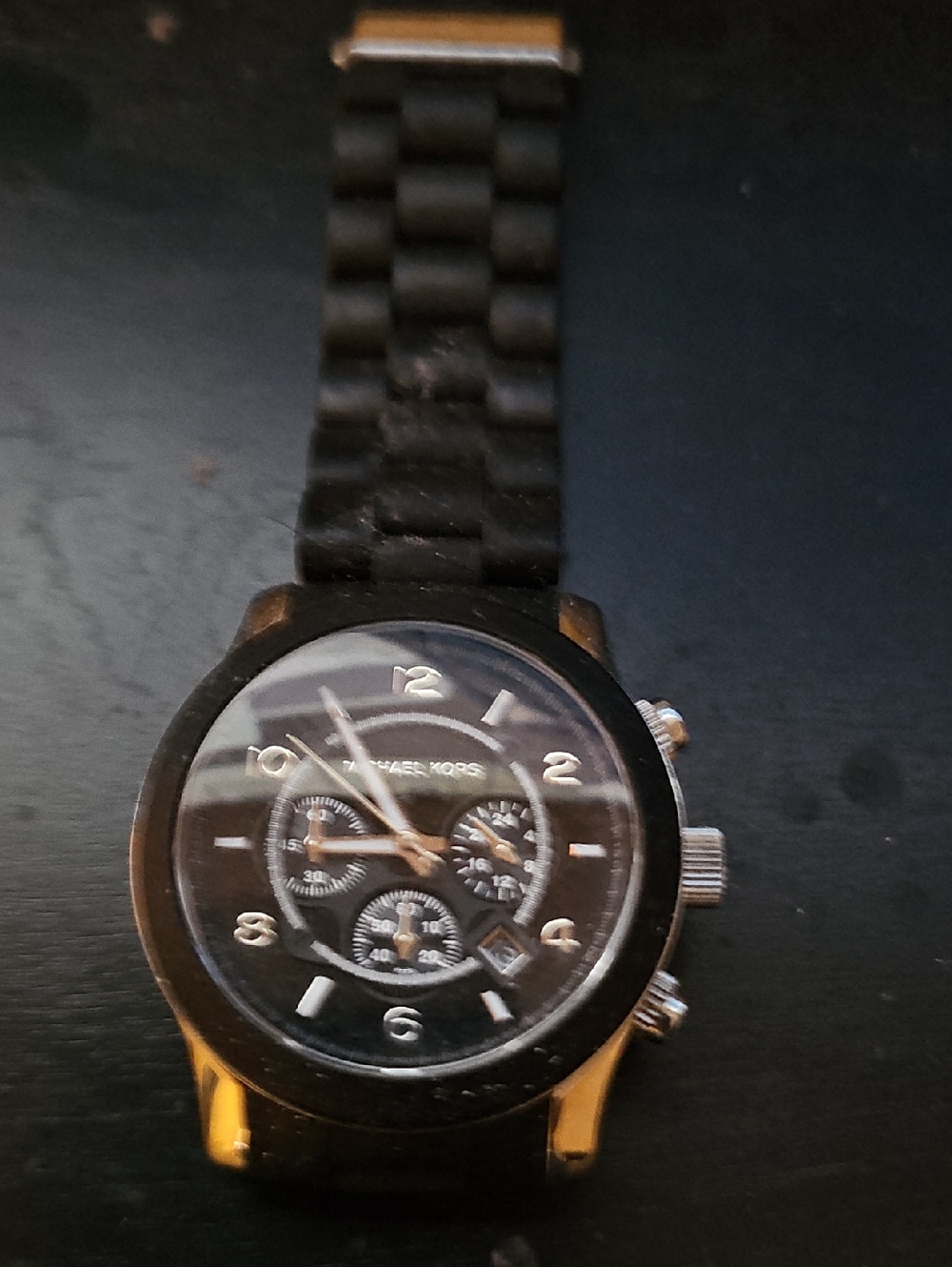 Michael Kors Black and Silver Chronograph Watch